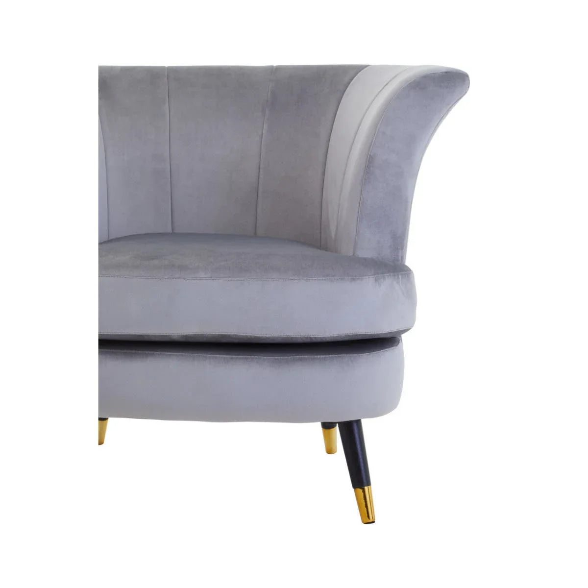 Luxe Grey Velvet Accent Chair