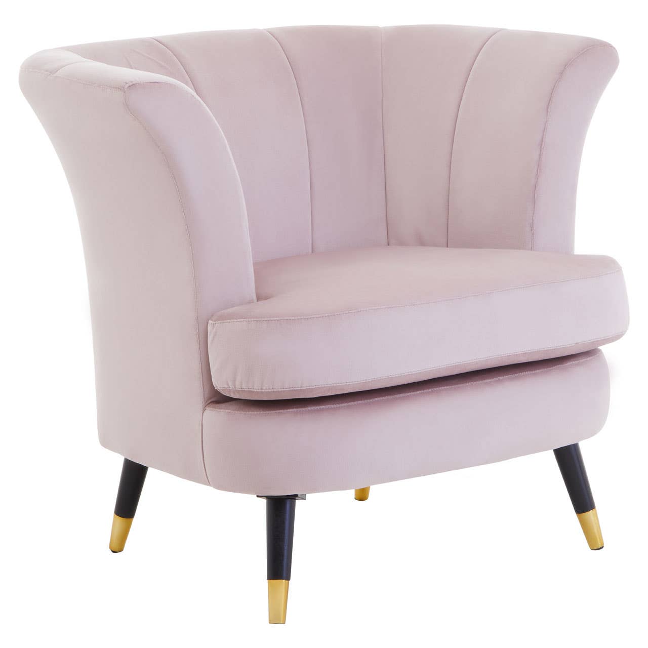 Luxe Pink Scalloped Accent Chair