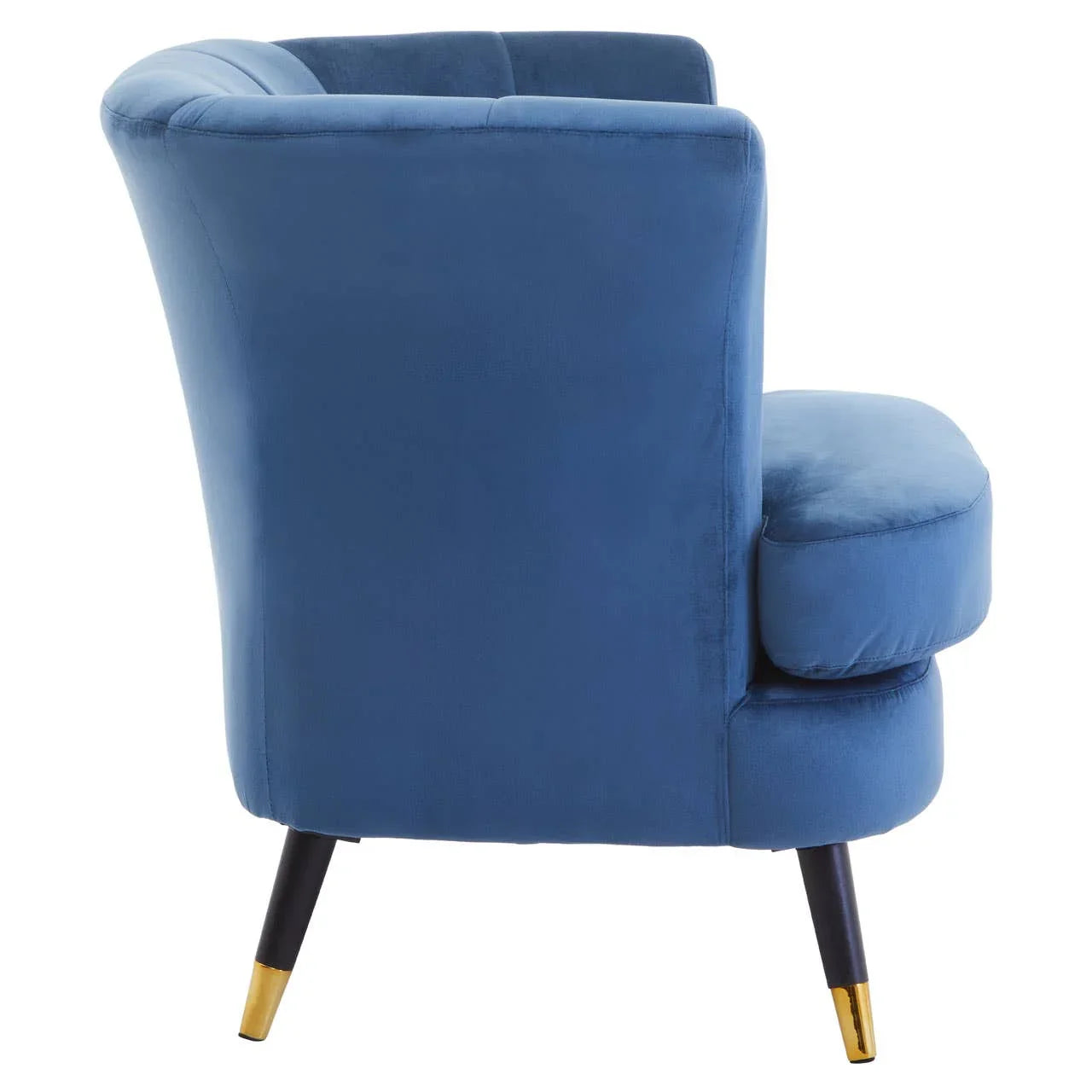 Midnight Velvet Scalloped Accent Chair