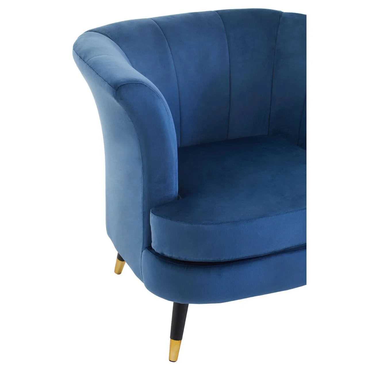 Midnight Velvet Scalloped Accent Chair