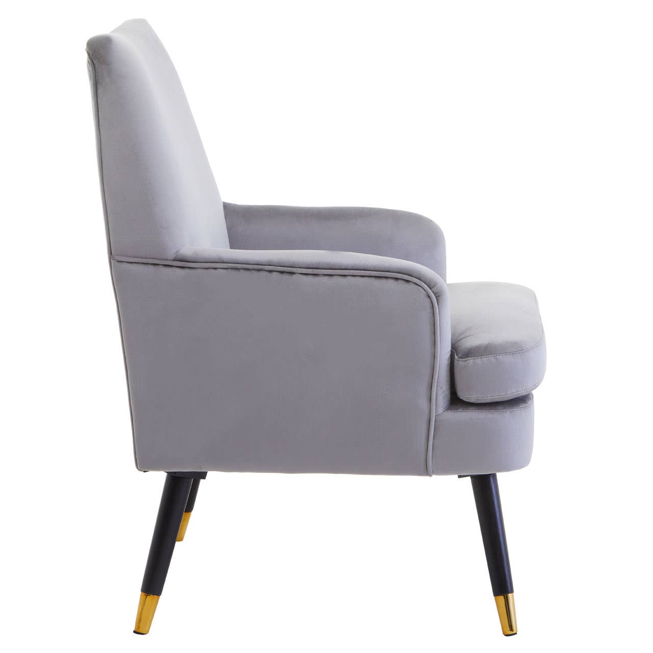 Luxe Grey Velvet Accent Chair