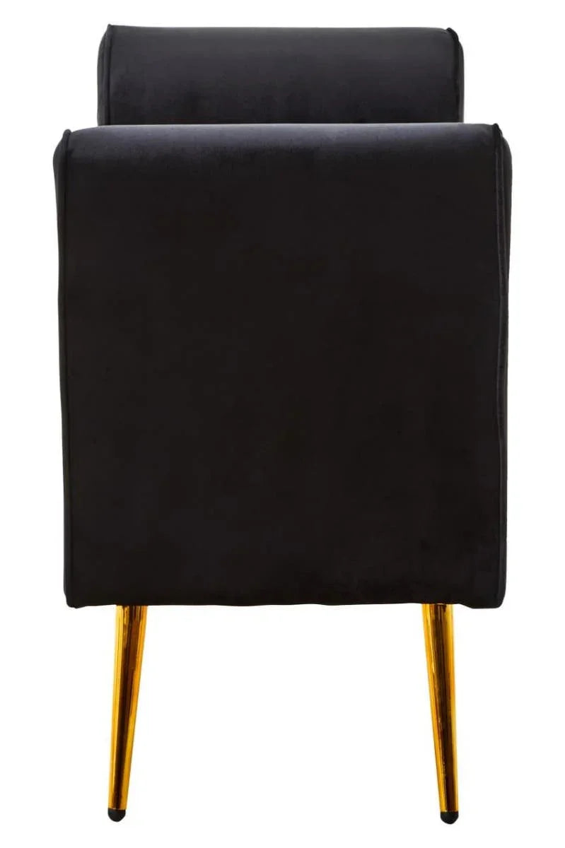 Luxe Black Velvet Storage Bench