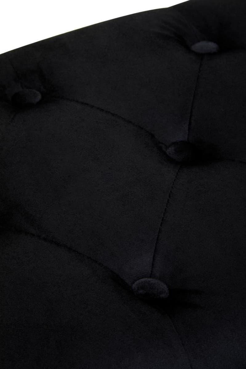 Luxe Black Velvet Storage Bench