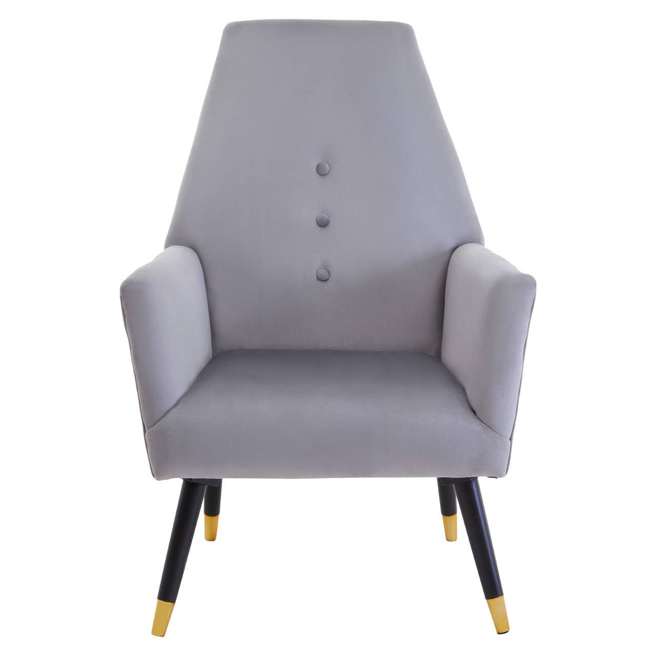 Luxe Grey Velvet Accent Chair