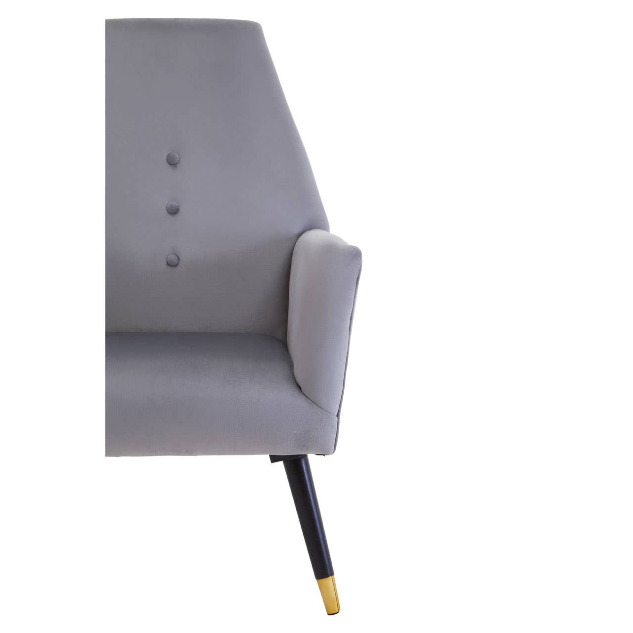 Luxe Grey Velvet Accent Chair