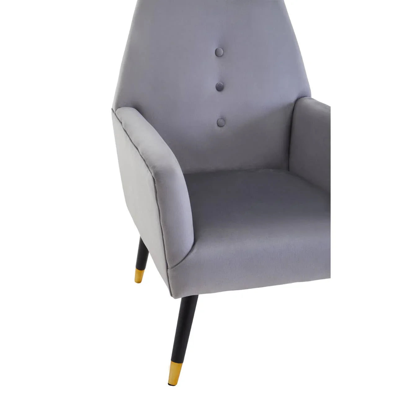 Luxe Grey Velvet Accent Chair