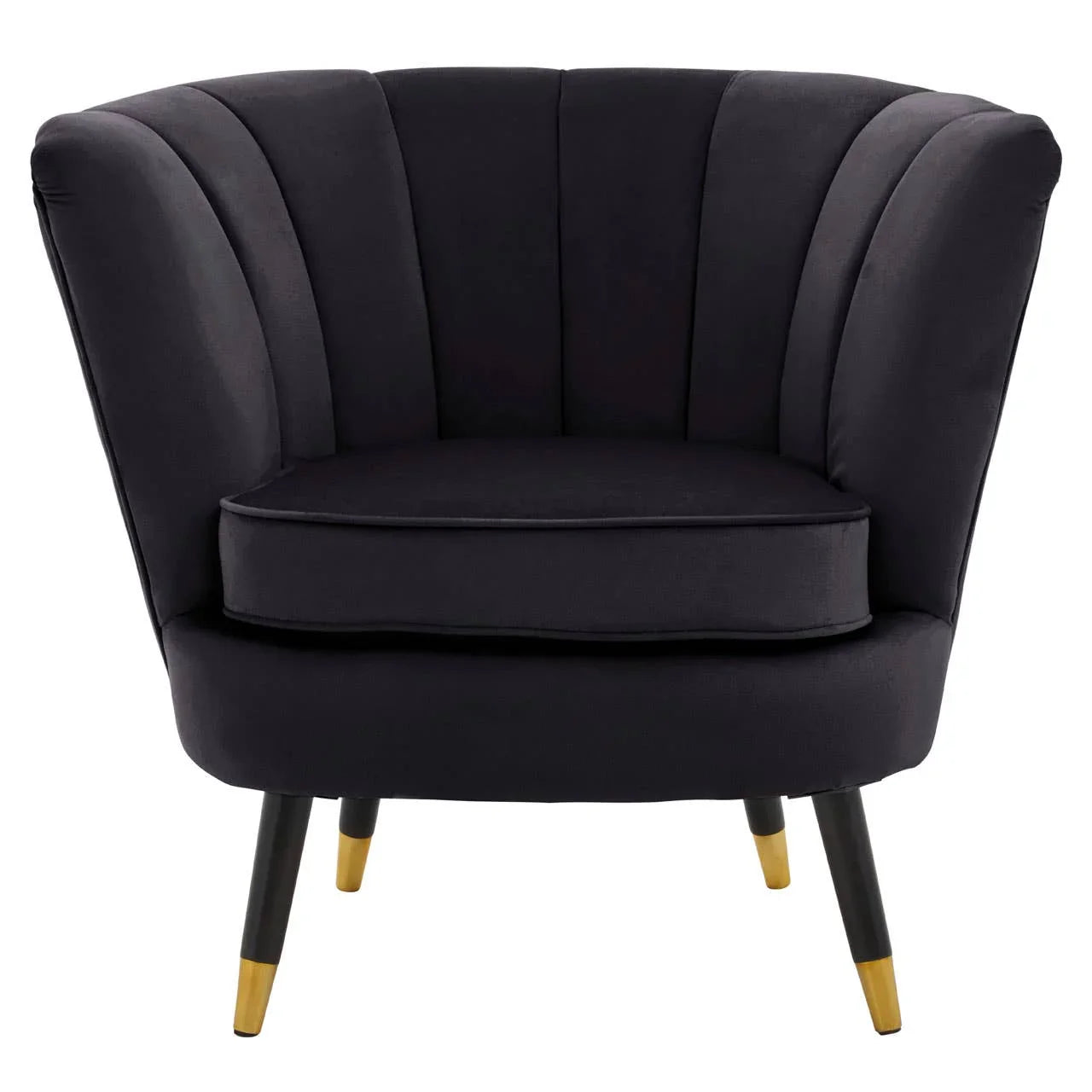 Luxe Black Velvet Accent Chair