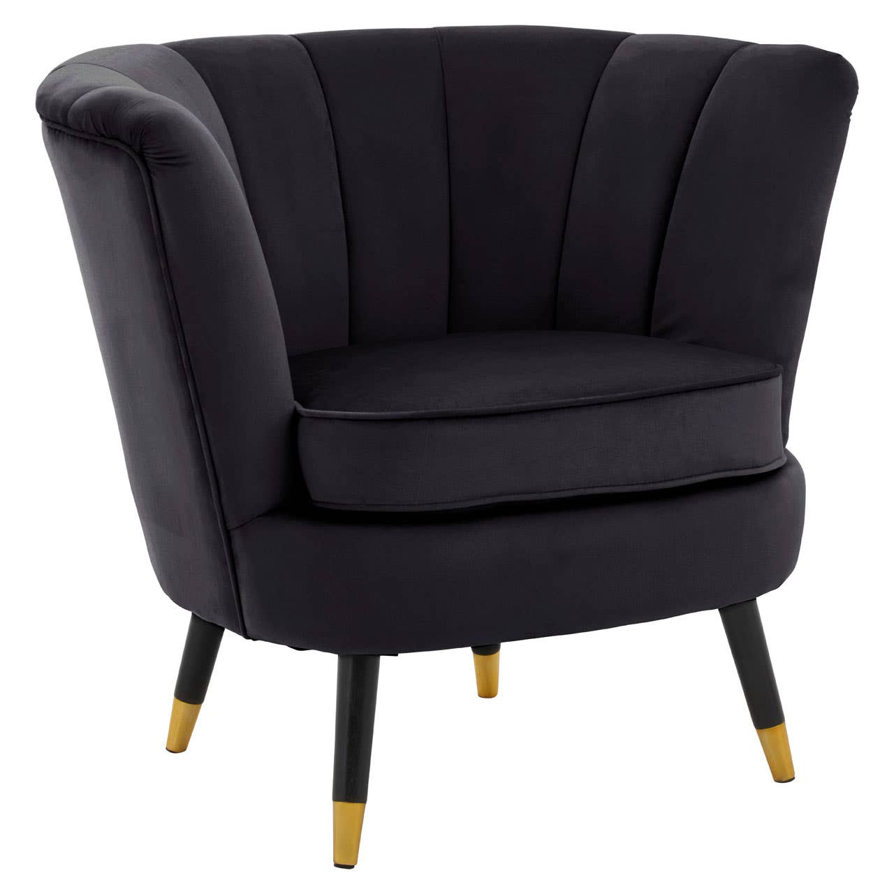 Luxe Black Velvet Accent Chair