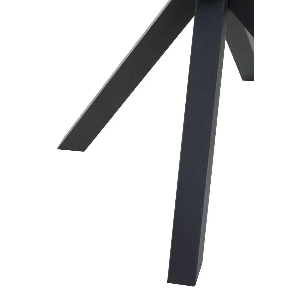 Black metal dining table legs with a modern angular design