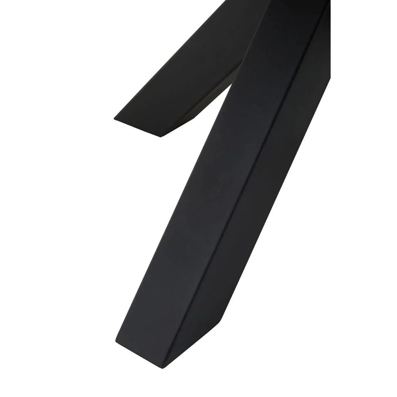 Black metal table legs with angular modern design detail