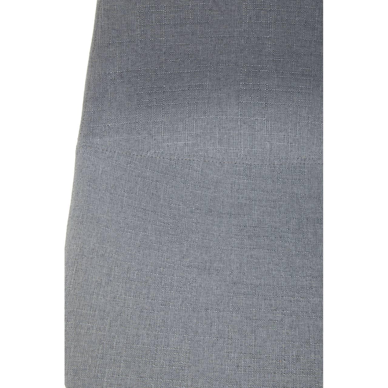 Close-up of grey fabric upholstery texture on furniture seat cushion
