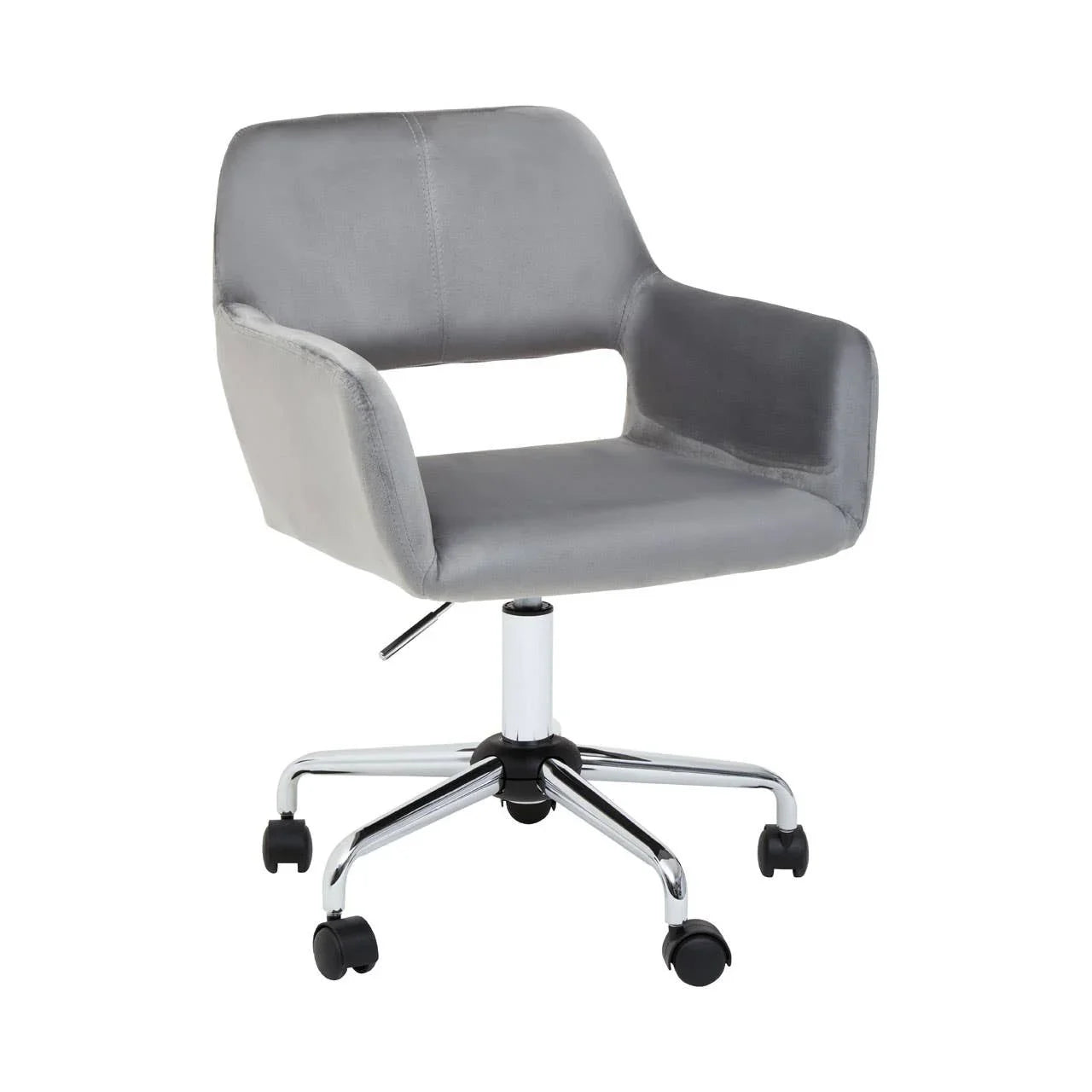 Luxe Grey Velvet Office Chair