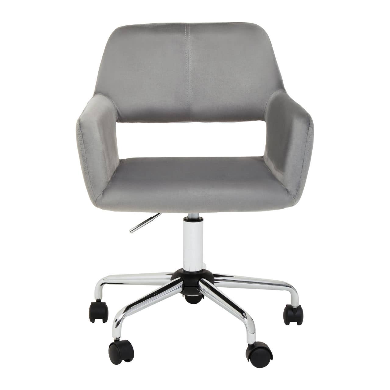 Luxe Grey Velvet Office Chair