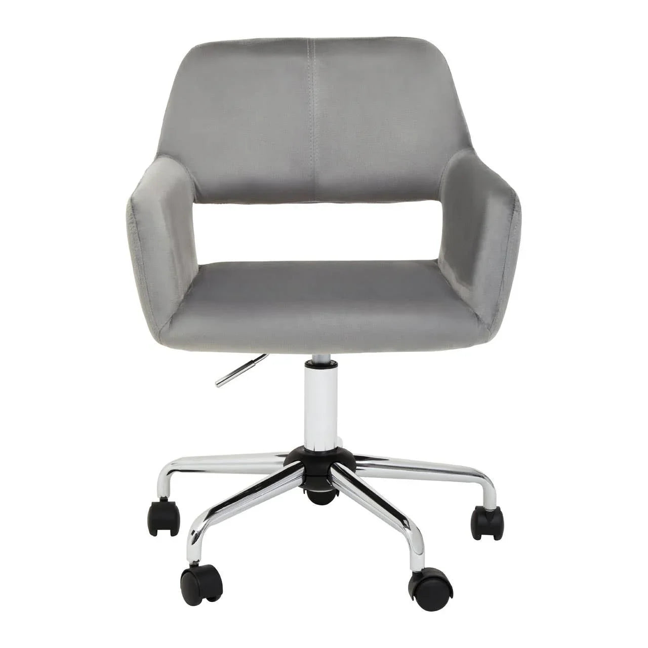 Luxe Grey Velvet Office Chair