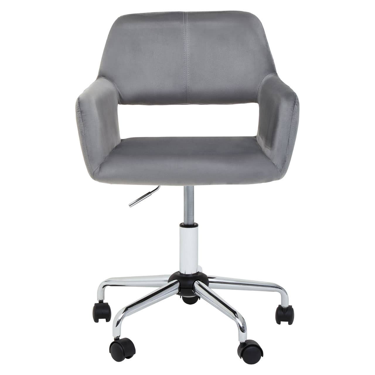 Luxe Grey Velvet Office Chair