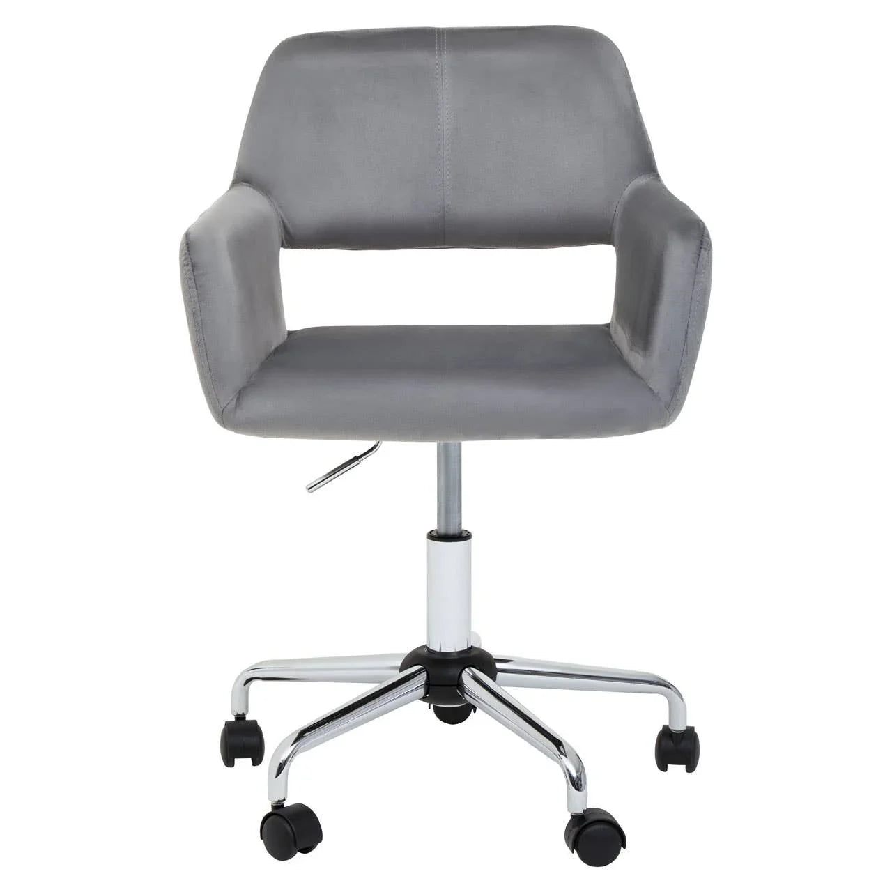 Luxe Grey Velvet Office Chair