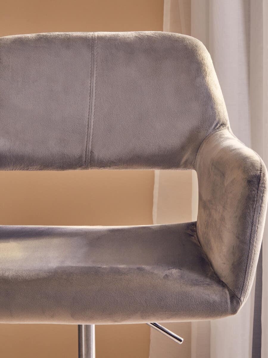 Luxe Grey Velvet Office Chair