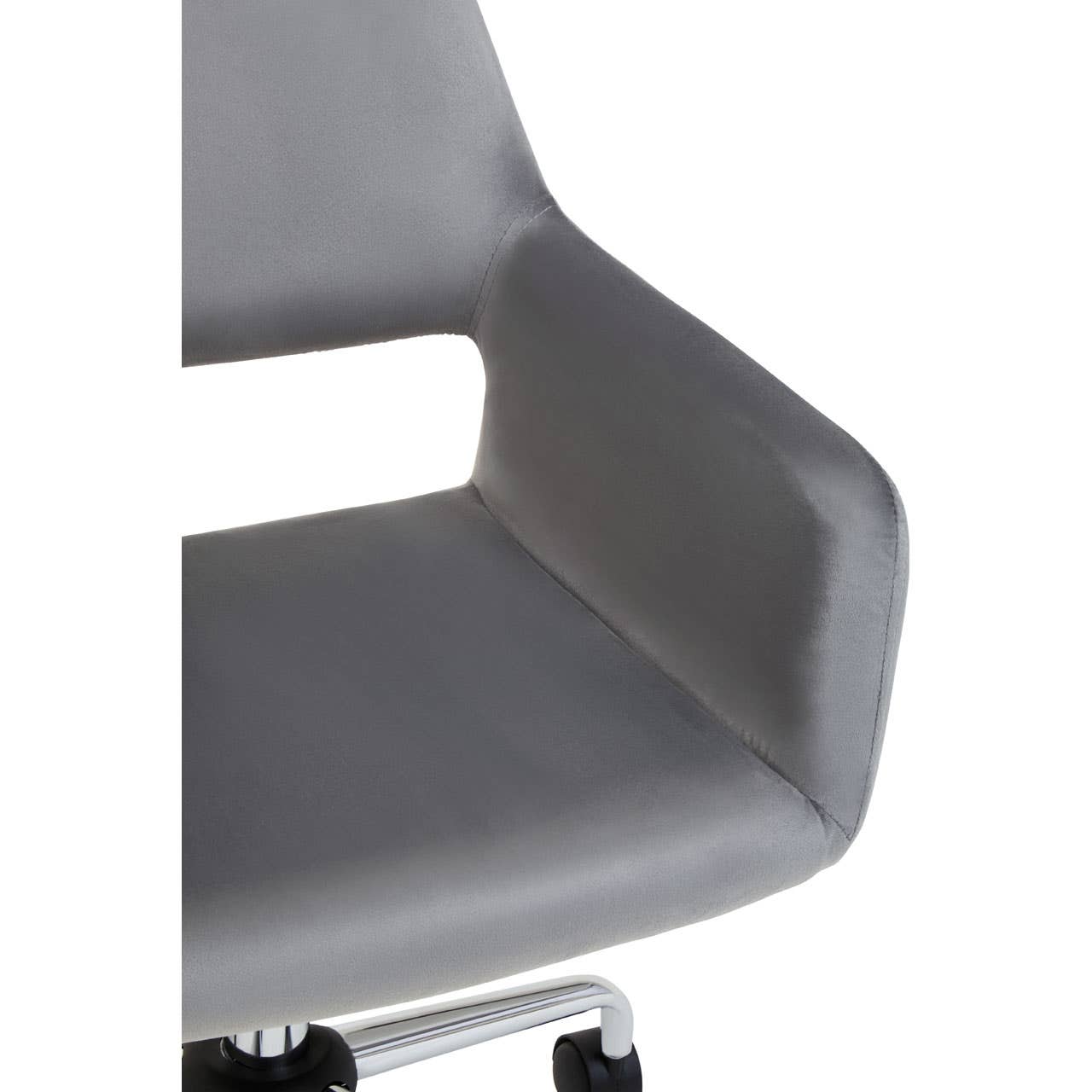 Luxe Grey Velvet Office Chair