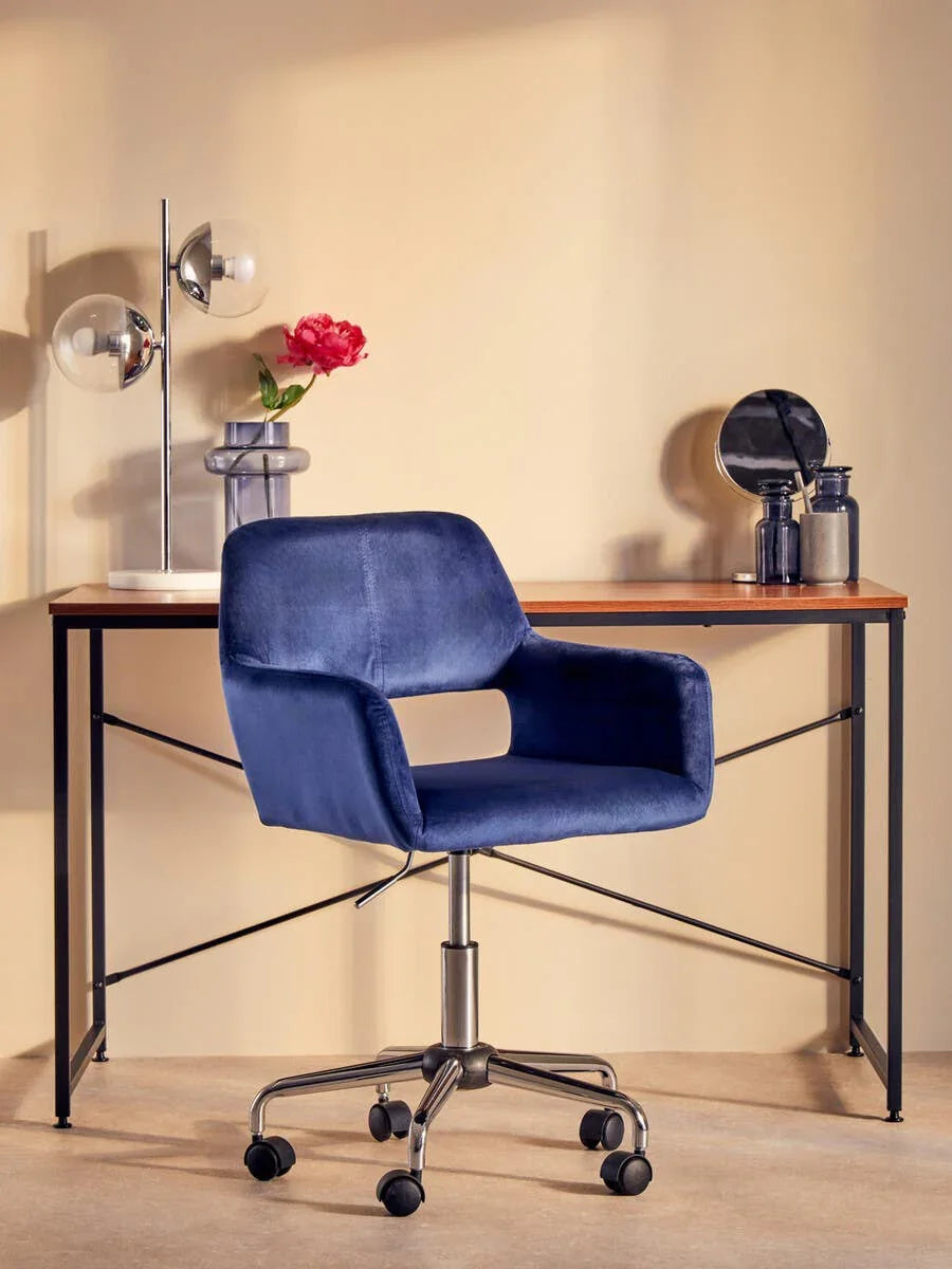 Luxe Navy Velvet Office Chair