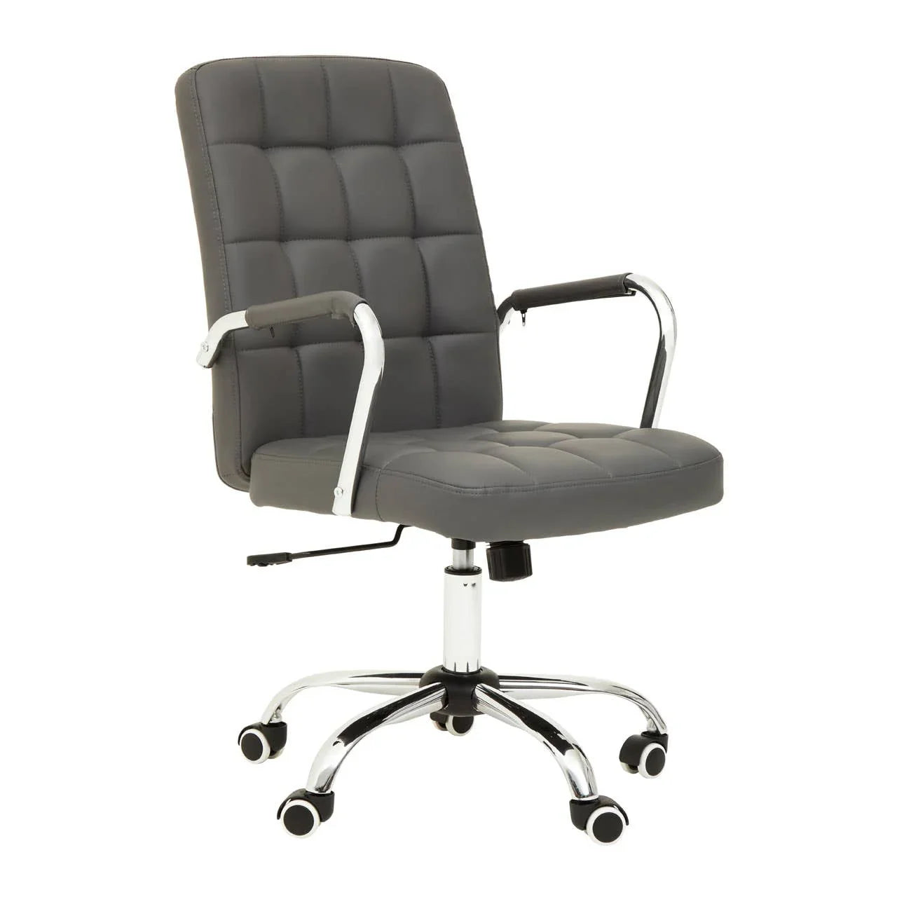 Modern Grey Leather Office Chair