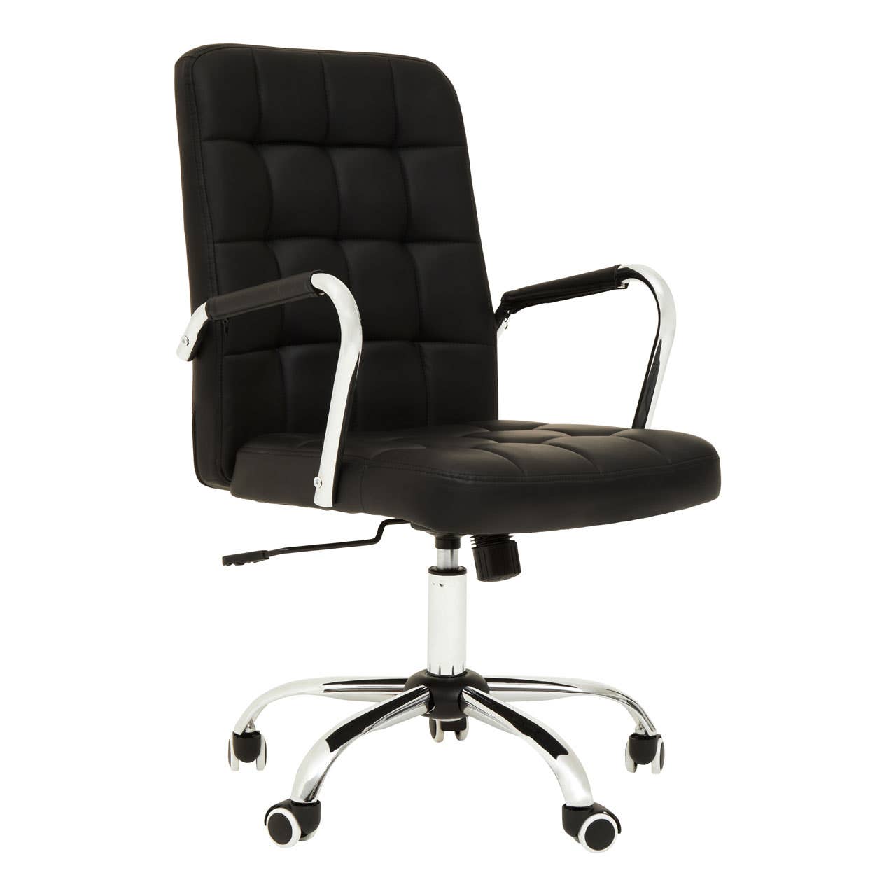 Luxe Black Leather Office Chair