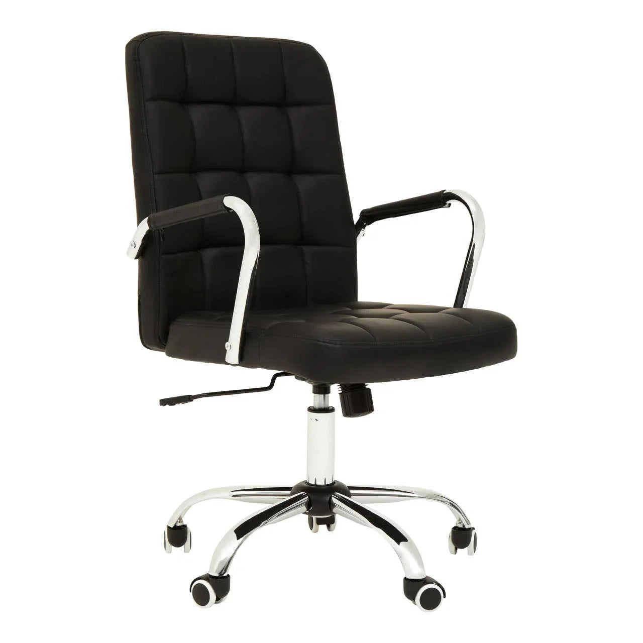 Luxe Black Leather Office Chair