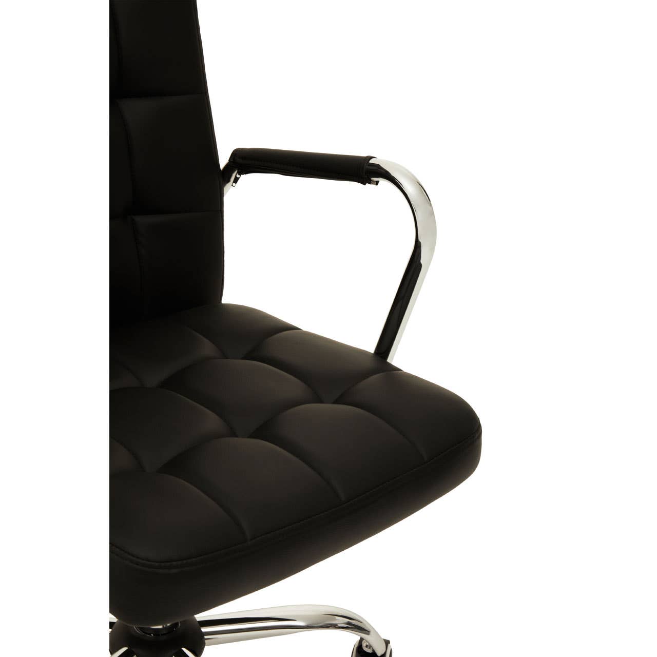 Luxe Black Leather Office Chair