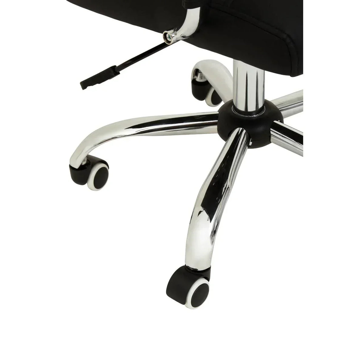 chrome office chair base with castor wheels and adjustable lever