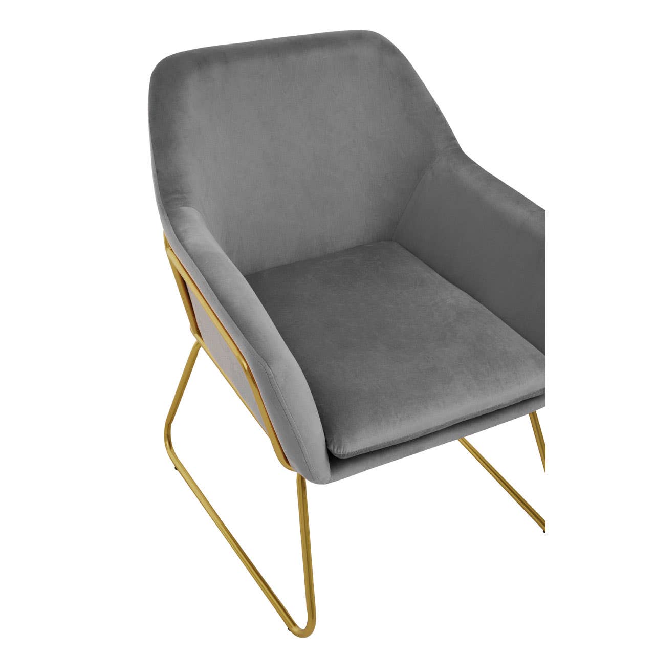 Luxe Grey Velvet Lounge Chair