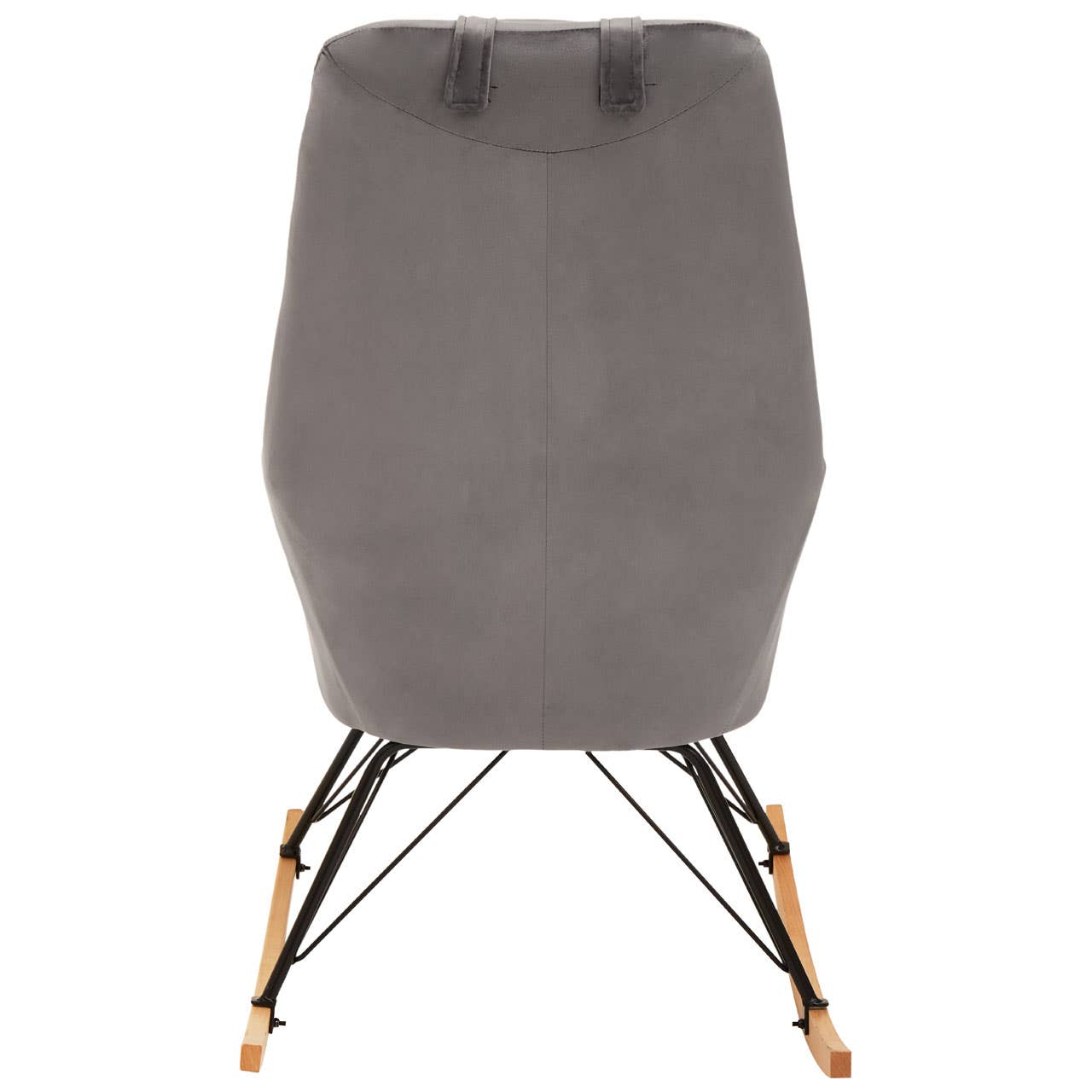 Plush Grey Velvet Rocker