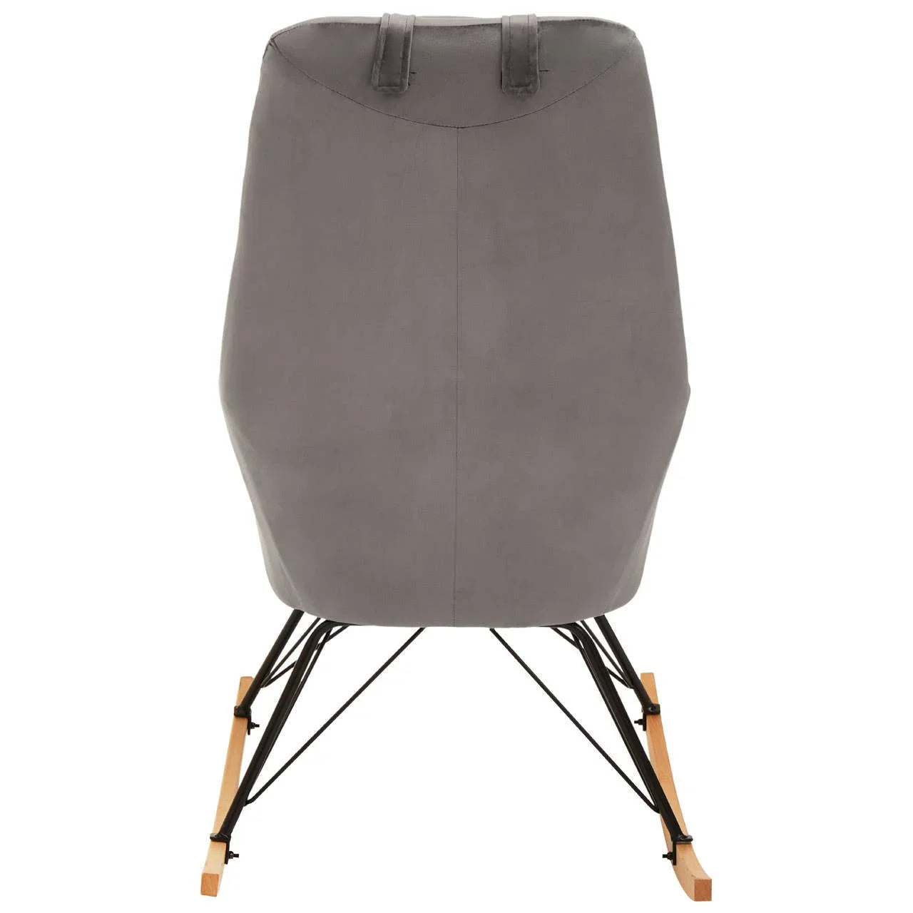 Plush Grey Velvet Rocker