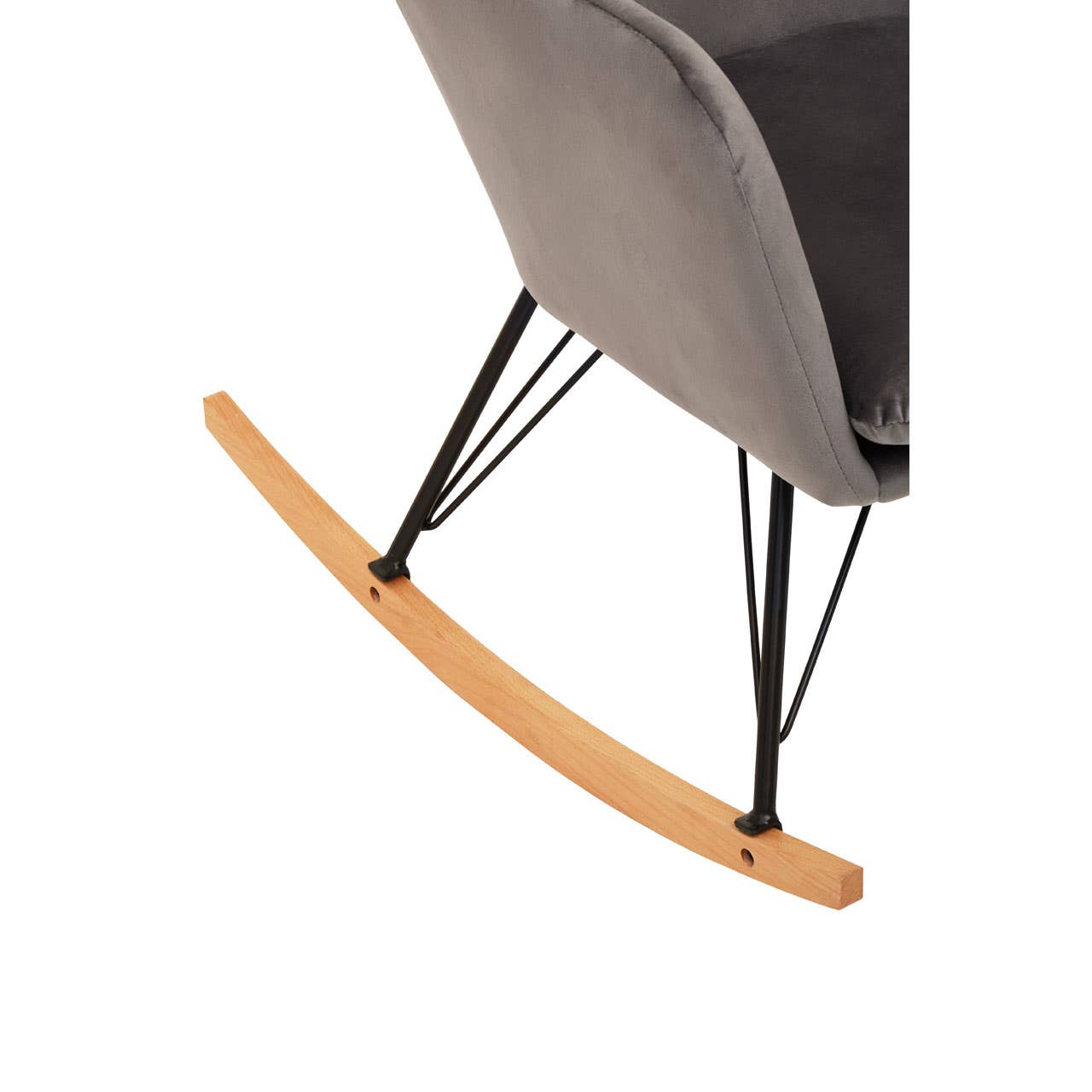 Plush Grey Velvet Rocker