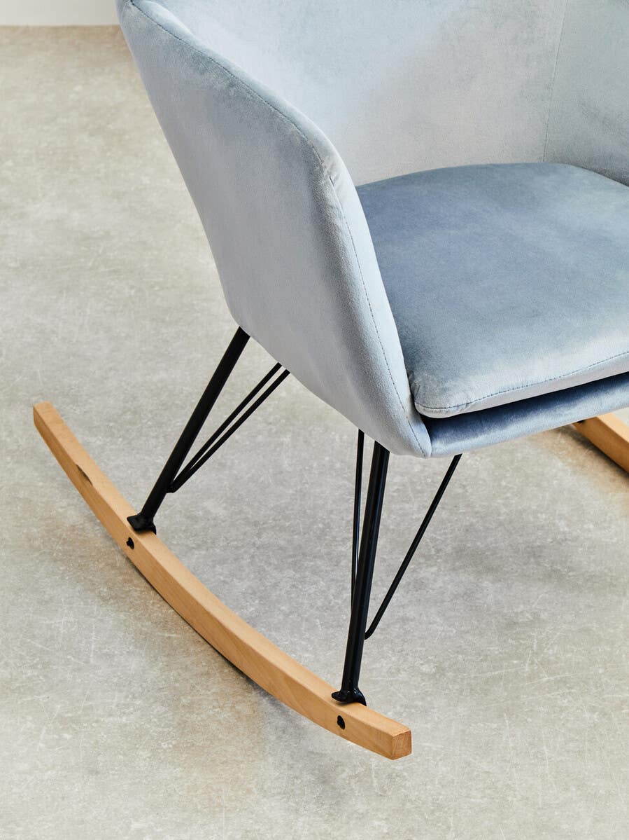 Luxe Blue Velvet Rocker
