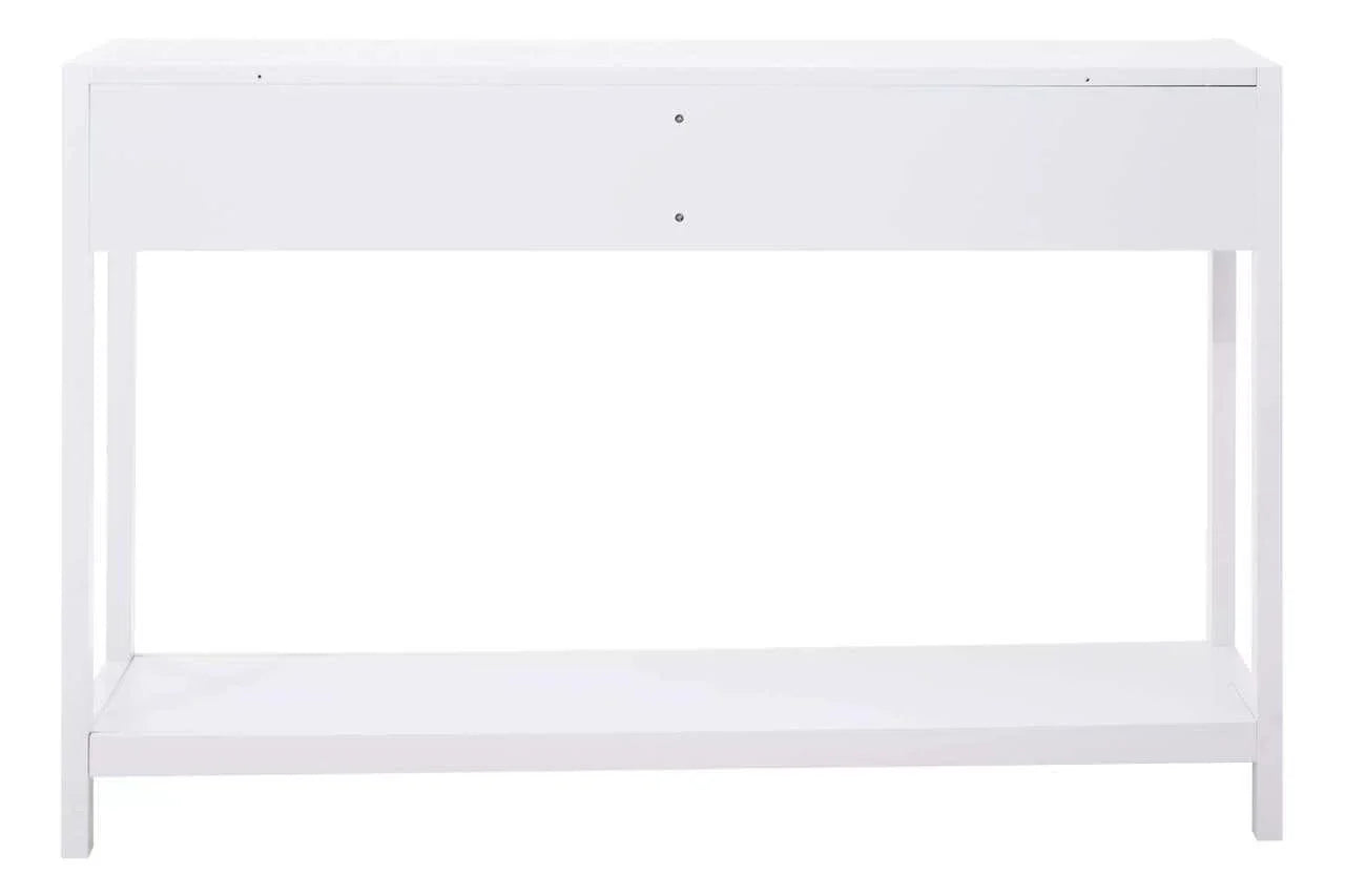 Whitewash Rattan Console Table