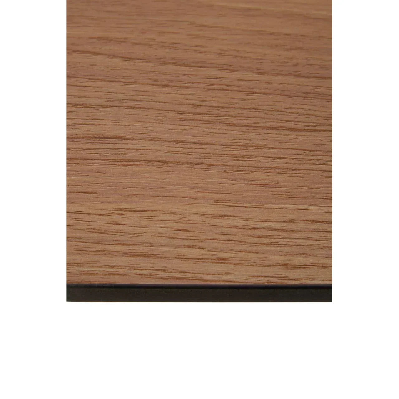 Close-up of wood grain tabletop furniture surface in light oak finish