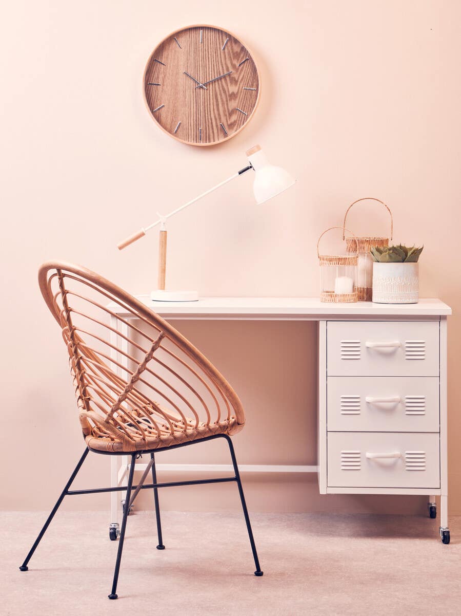 White Metal Desk with Drawers