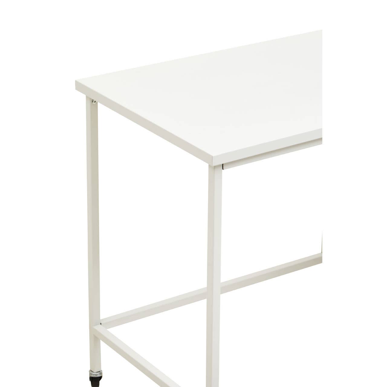 White Metal Desk with Drawers