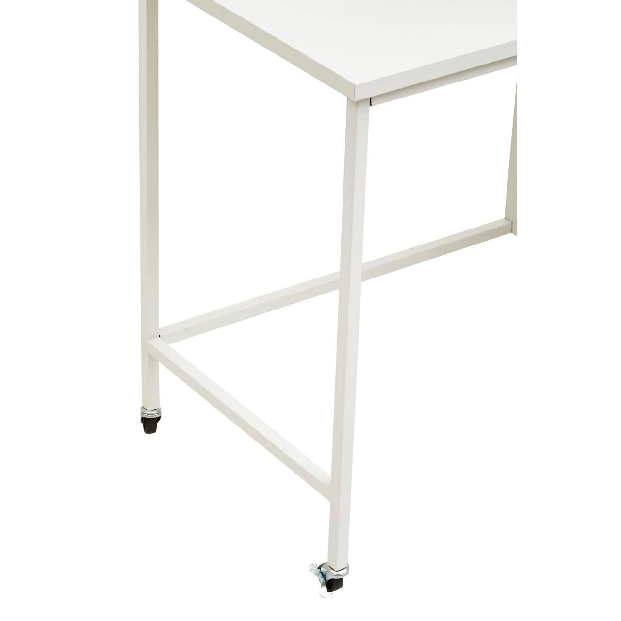 White Metal Desk with Drawers