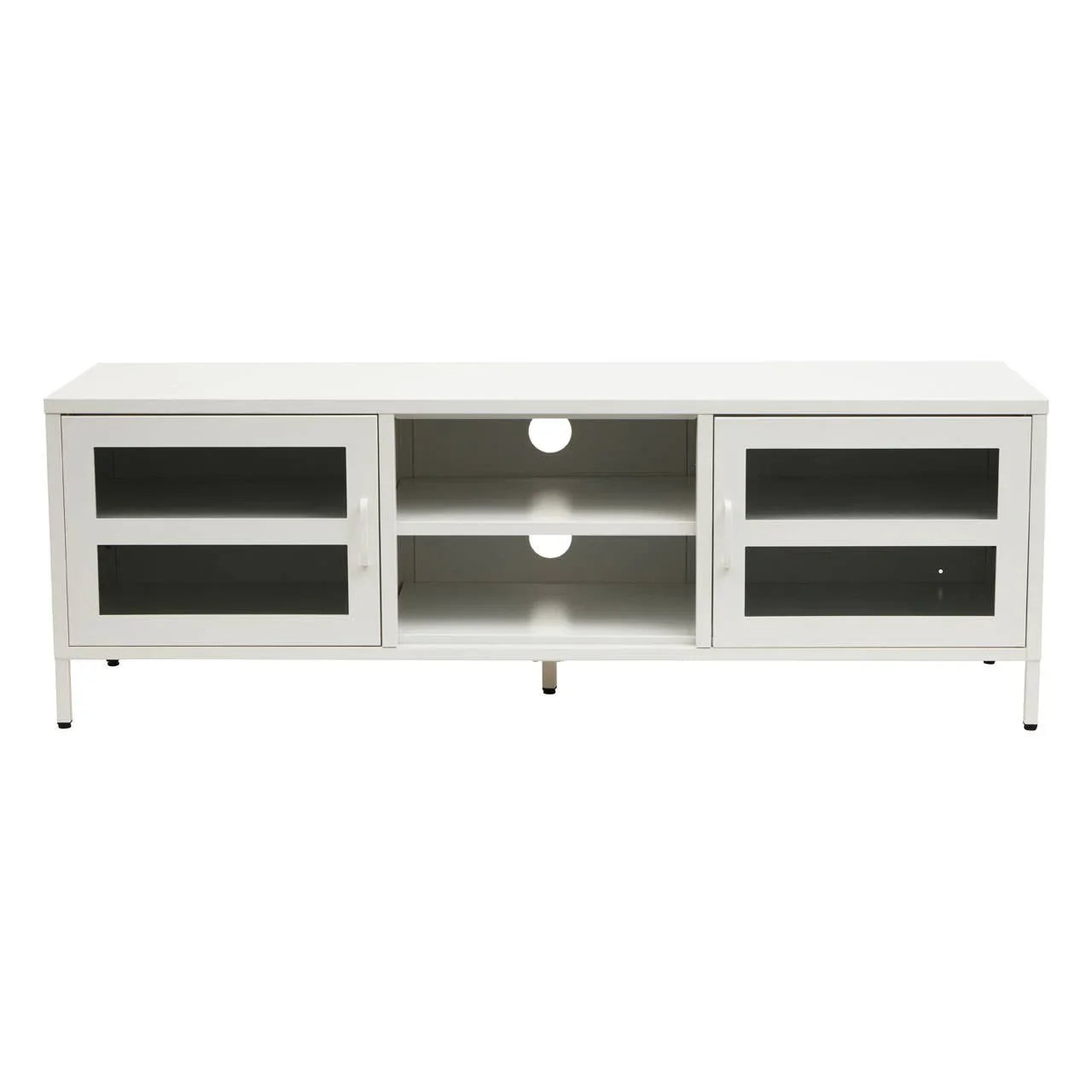 Sleek Metal Glass Media Console