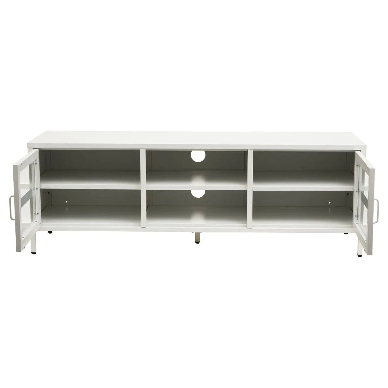 Sleek Metal Glass Media Console
