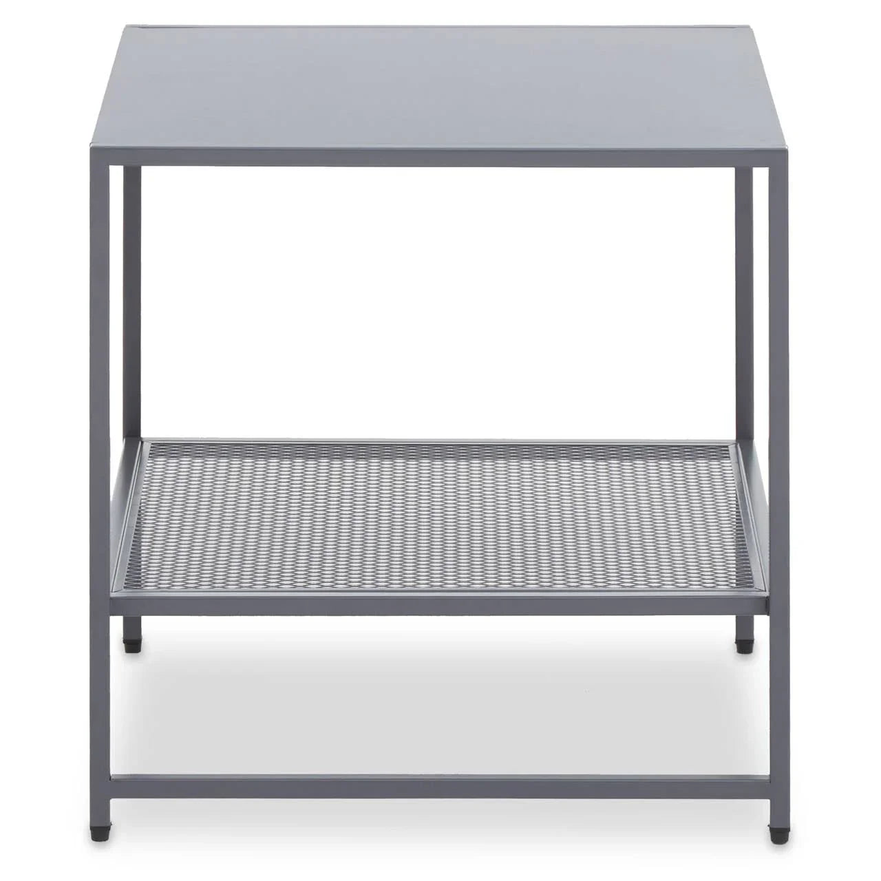 Grey Metal Square Side Table