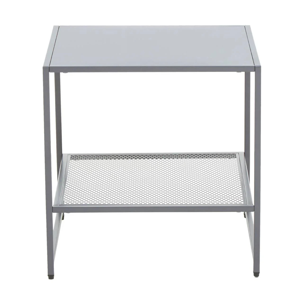 Grey Metal Square Side Table