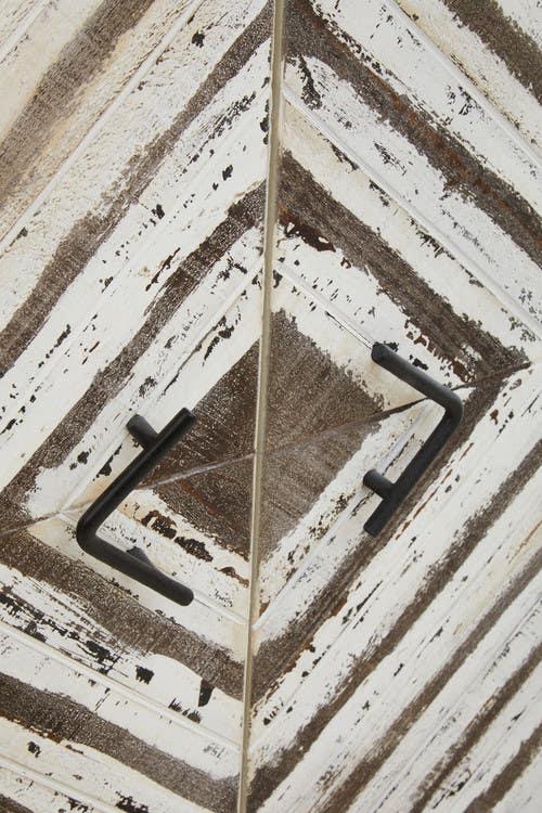 Lombok Wood Pattern Door Sideboard - Geometric Elegance