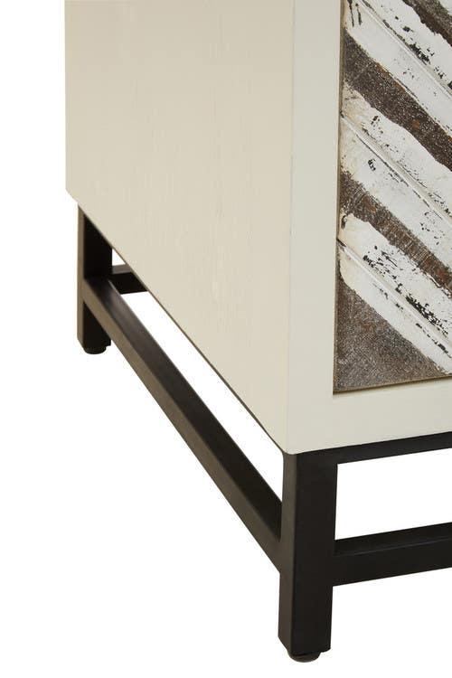 Lombok Wood Pattern Door Sideboard - Geometric Elegance