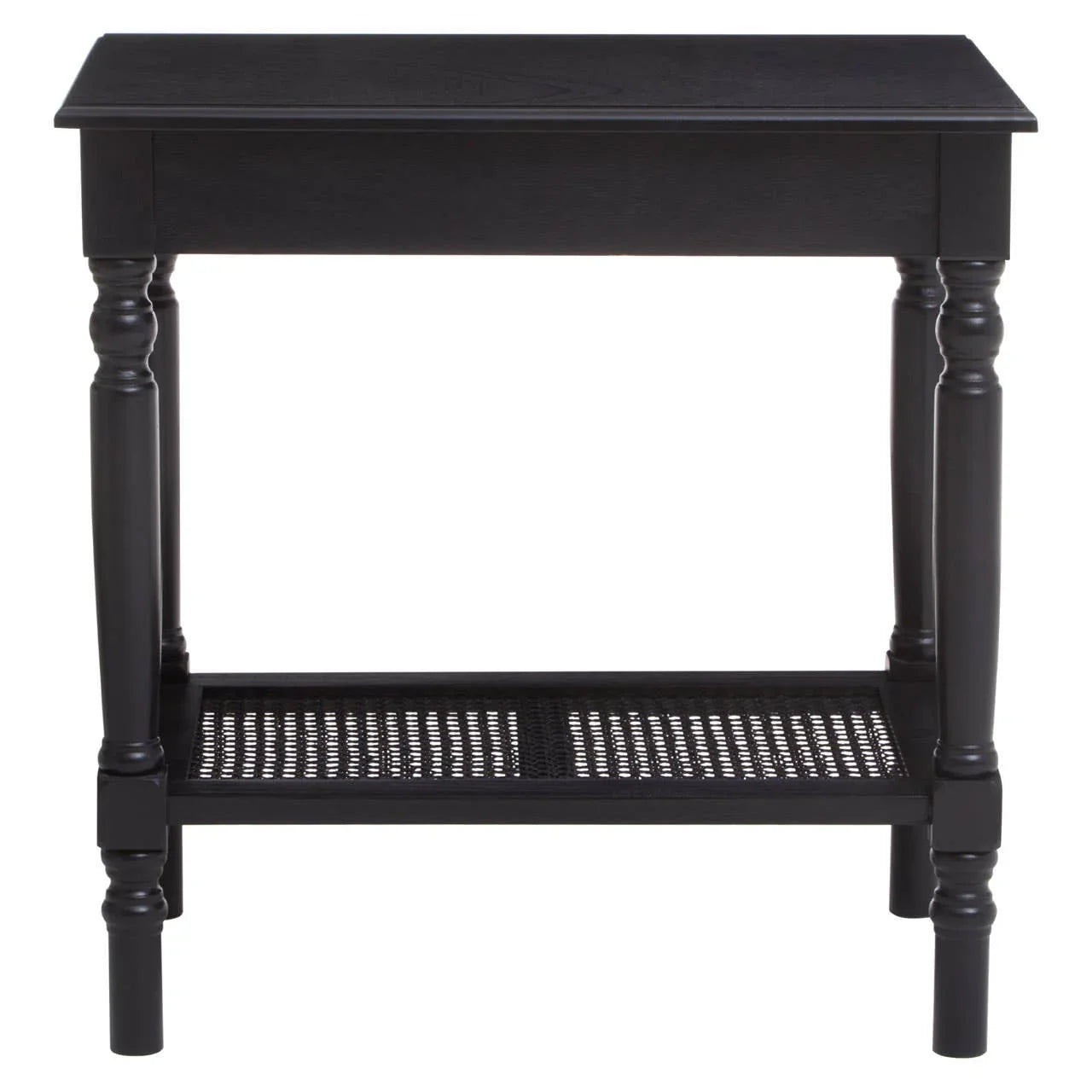 Antique Black Cane Side Table
