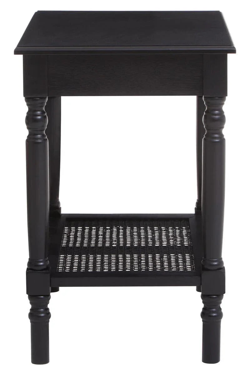 Antique Black Cane Side Table