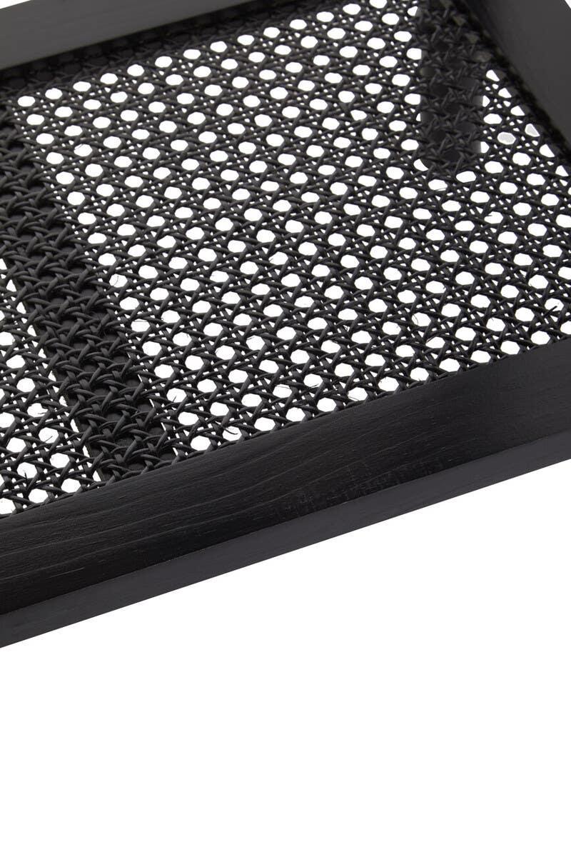 Antique Black Cane Side Table