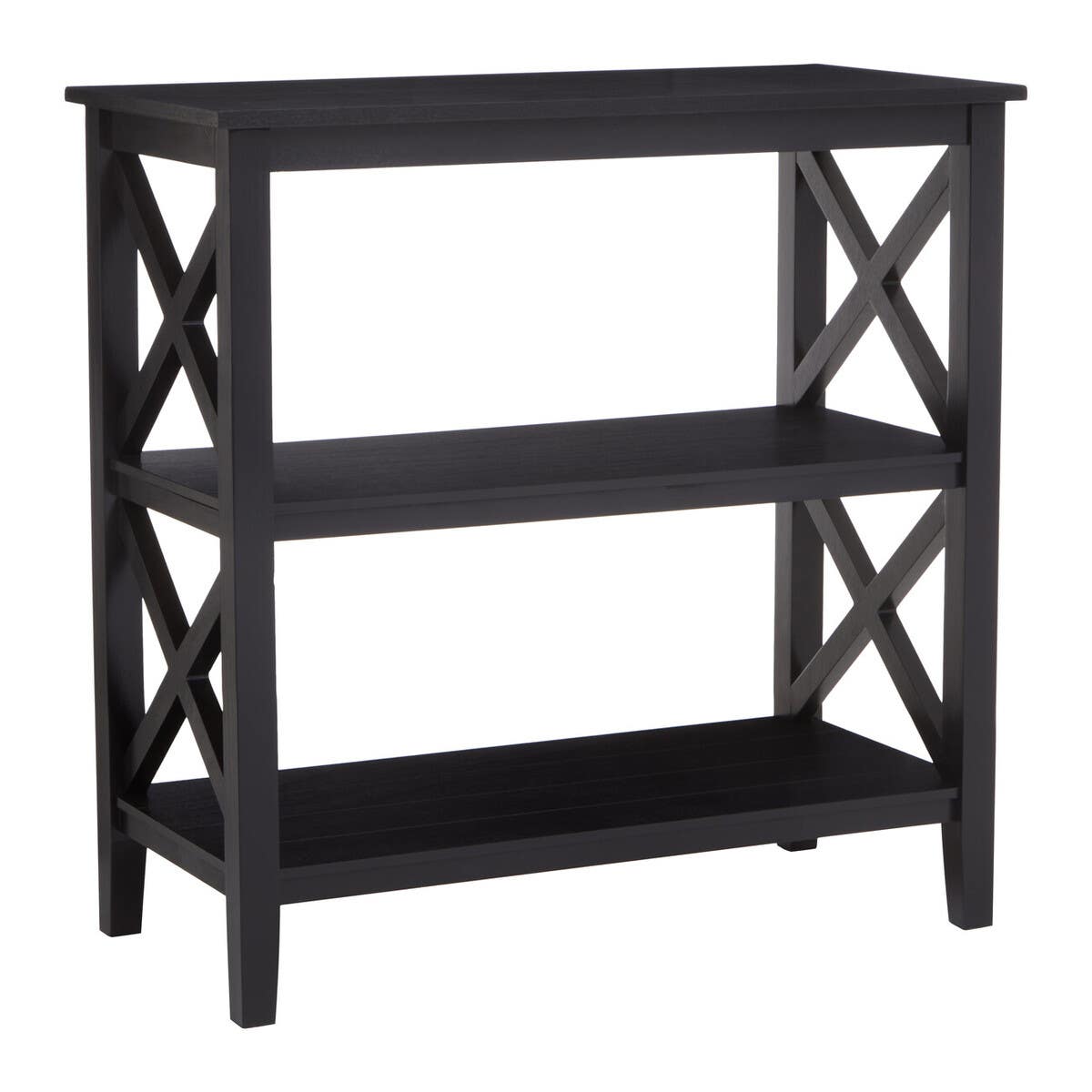Black Wood X-Frame Bookcase