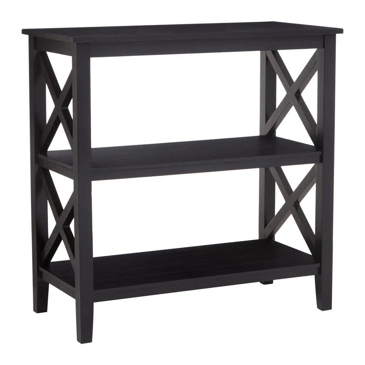 Black Wood X-Frame Bookcase