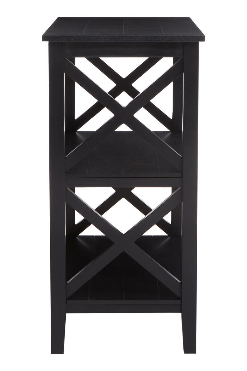 Black Wood X-Frame Bookcase